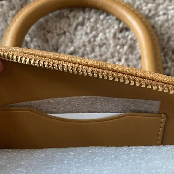 NWT Coach Barrel Bag natural grain leather tan brass vanilla brand new purse - Picture 12 of 15